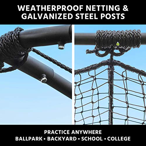 Product Image 2: Fortress Trapezoid Baseball Batting Cage [Complete Package] – Softball Hitting Cage Net (35ft Cage – Internal Net)