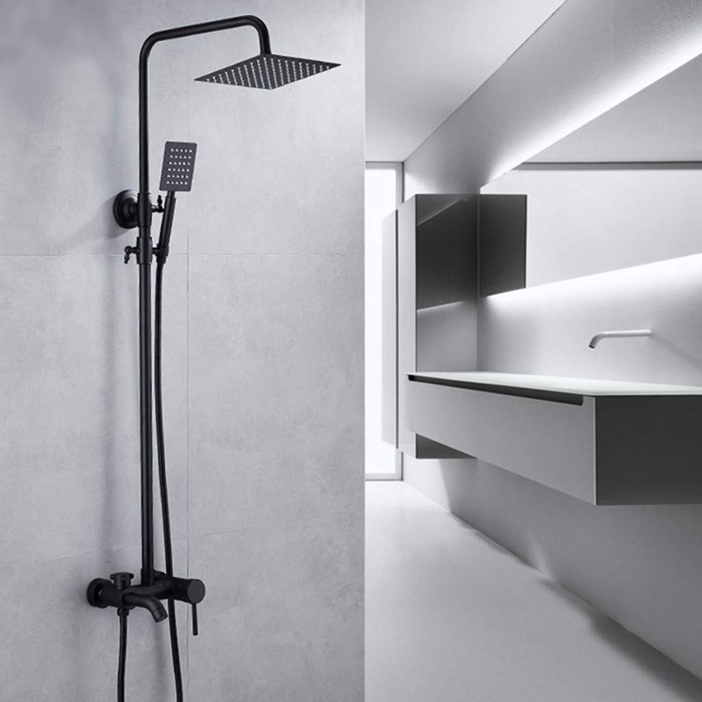 Mitigeur de douche thermostatique chromé avec colonne réglable et douchette