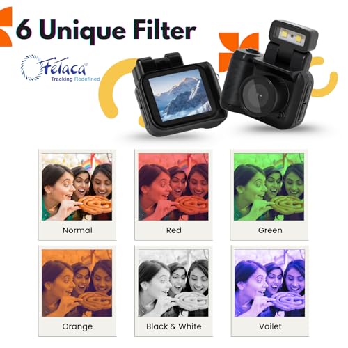 Image of FETACA Mini Camera Keychain HD 1080p Retro Portable Video & Photo Recorder | LCD Screen | Compact Travel & Study Vlogging Cam | Extra Battery | Cute Vintage Mini Camera for Kids & Adults (Black2)