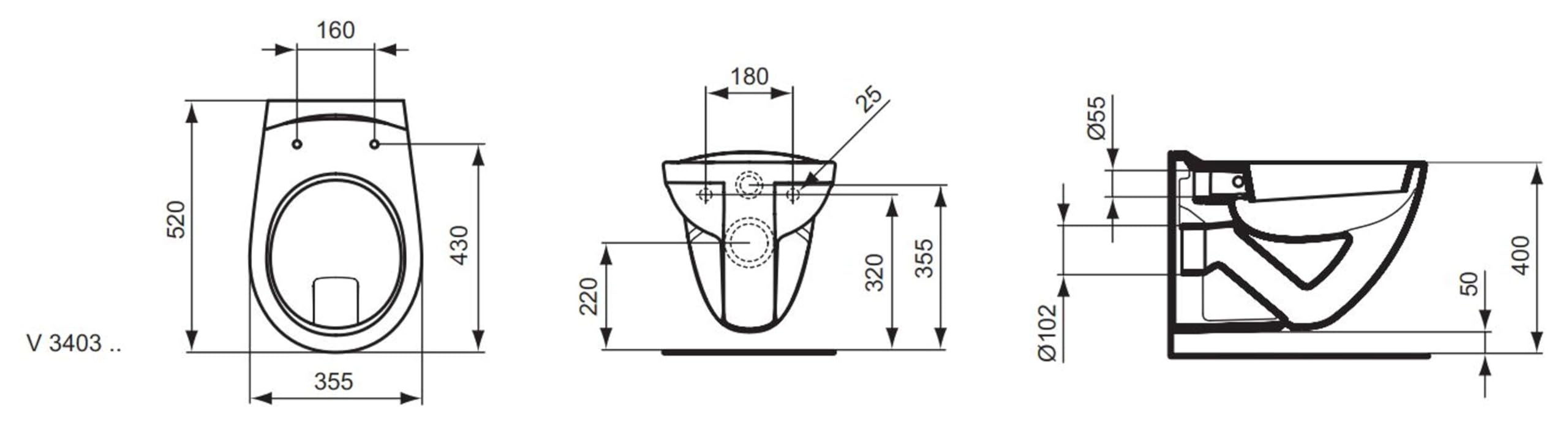 Ideal Standard V3403 Inodoro - Sanitario (Blanco)
