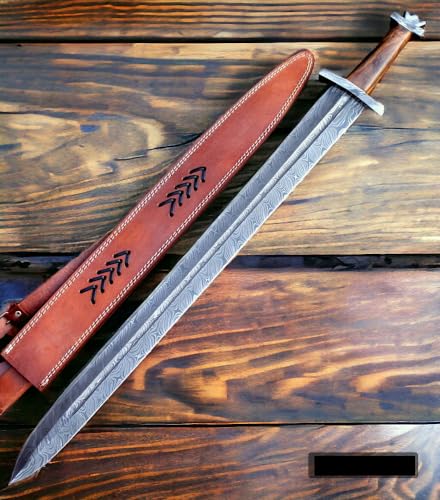 Custom Damascus Steel/Sword/Dagger/Celtic Sword 32' Long GLADIOUS Camping Sword