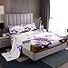 Manfei Cute Gnomes Sheet Set King Size, Purple Vine Flower Butterfly Bed Sheet Set 4pcs with Deep Pocket Fitted Sheet + Flat Sheet + 2 Pillowcases, Lavender Bouquet Bedding Set for Kids Boys Girls
