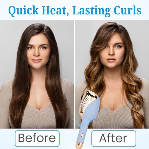 Image of Hair Curler Machine for Women | Automatic Hair Curler with 3 Temperature Settings | Curling Iron for Easy Beach Waves & Curls | Ceramic Coating Hair Styling Tool | Anti-Scald Curler Machine with 360 Swivel Cord