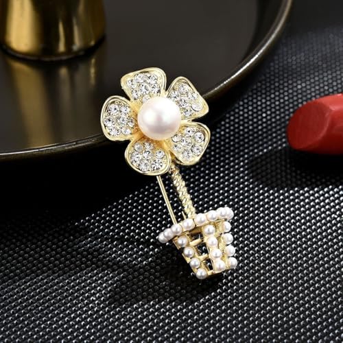 Image of Brooches And Pins For Women Fashion Elegant Flower Broches Lady Costume Jewelry Brooch Pins (Flower Basket)