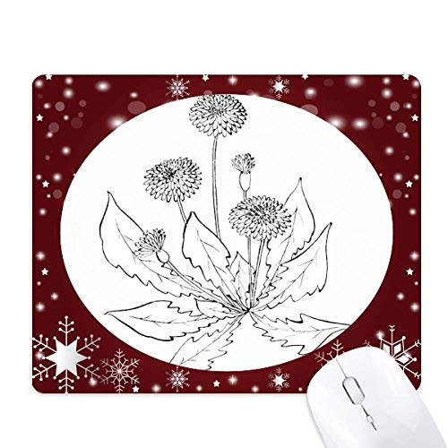 Tapis de souris pissenlit épanoui noir et blanc tapis de bureau hiver