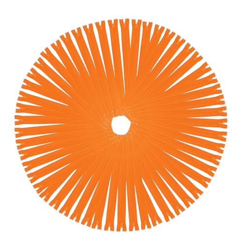 Mandala Crafts 85 PCs Orange Assorted Lengths Nylon Zippers for Sewing
