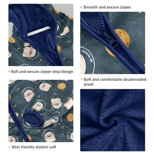 Duck in The Space Girls Fleece Jacket Girls Fall Jacket Girls Zip Up Hoodie Girls Sherpa Jacket 2-10T3