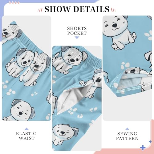 Pajama Bottoms, Cute Cartoon Puppy Pattern Sleeping Pant Lounge Wear Pajamas Long Pants Sleepwear Pjs4