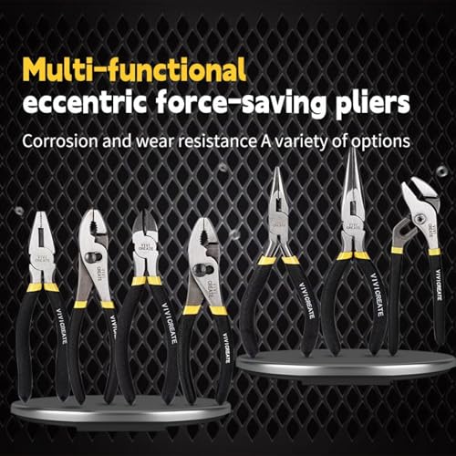 Vivicreate 7-Piece Pliers Set Heavy Duty Multipurpose Tools for Home Repair DIY Auto Electrical Work Includes Long Nose Slip Joint Linesman and Diagonal Pliers Alicates de Corte Herramientas - Image 4