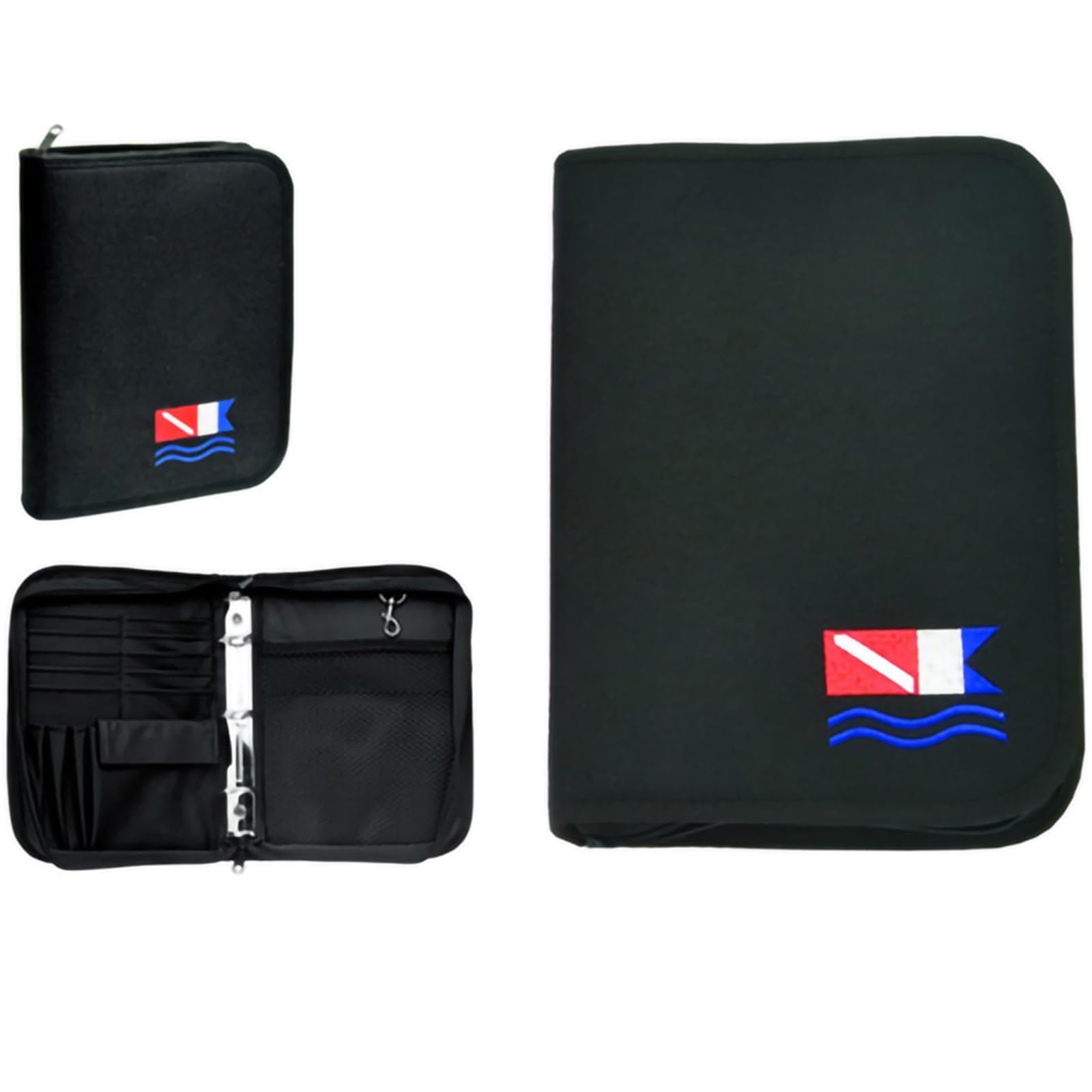 Concepts 3-Ring Dive Log Book w/Insert Accessories, Black - Dive Flag