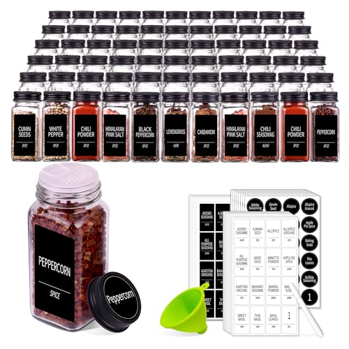 Churboro 66 Pack Glass Spice Jars