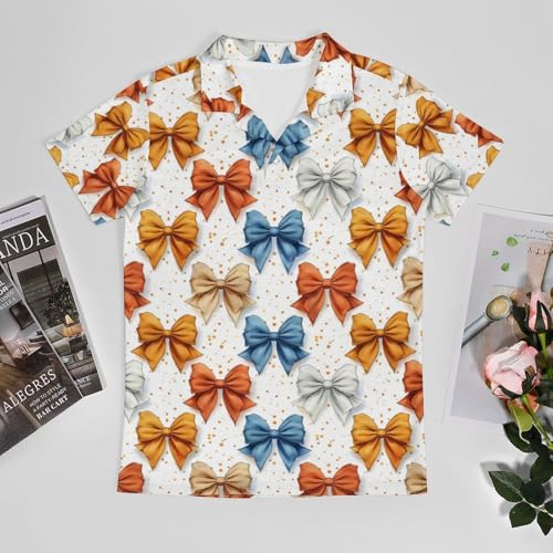 Boys' Classic Polo Shirts Short Sleeve Moisture-Wicking Golf & Tennis Shirts for Youth Teens Colored Bow Tie3