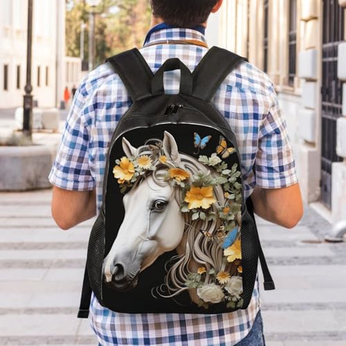 Mochila impermeable para senderismo con diseño de flores y cabeza de caballo miniatura 7