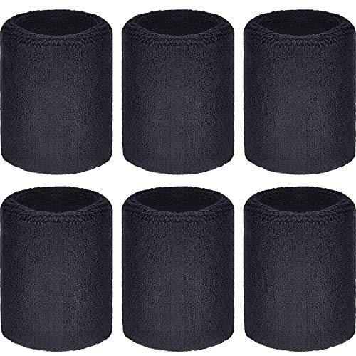 willbond wrist sweatbands sports sweatbands for competition sweat absorbent for basketball tennis football running and work pack of 6