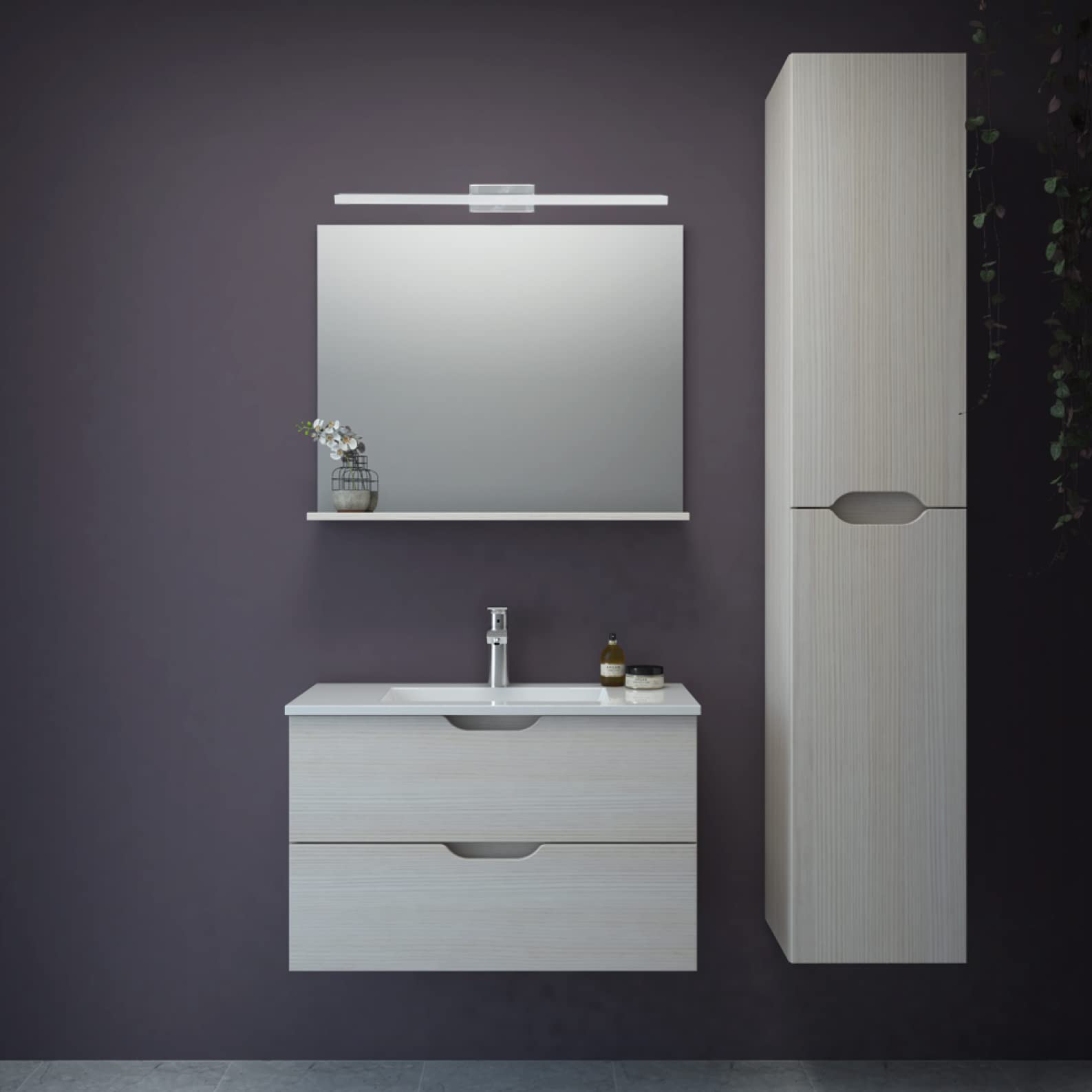 LED ATOMANT Applique Cromata per Bagno 60 cm, 16W, Colore Bianco Freddo (6500K), 1600 Lumen