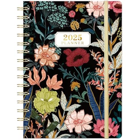 Planner 2025-2025 Calendar/Planner Weekly and Monthly, JAN.2025 - DEC.2025, 6.4" x 8.5", Weekly Monthly Planner 2025 with Tabs, Hardcover, Elastic Closure, Back Pocket Cover