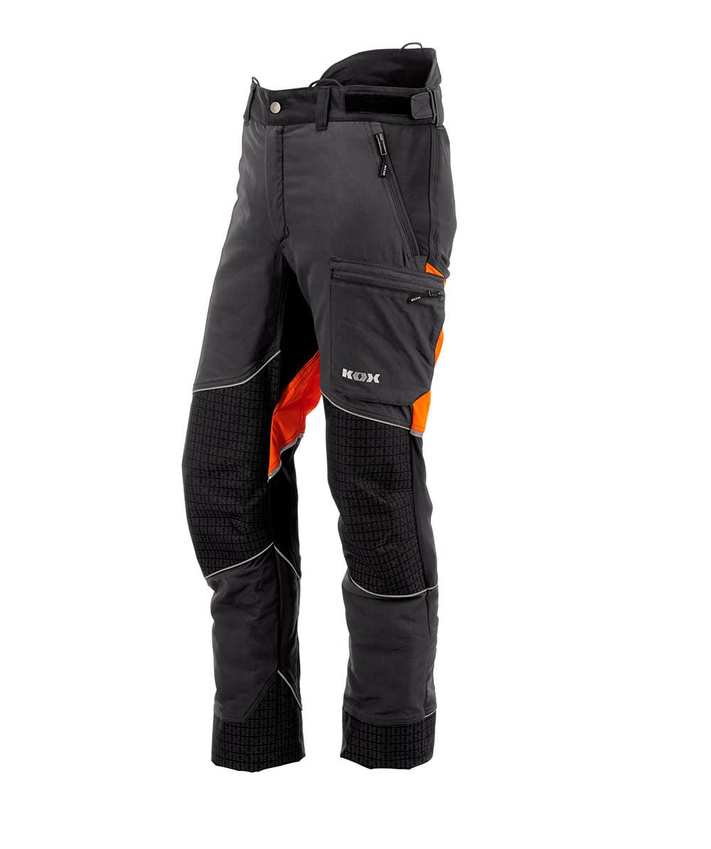 KOX Schnittschutzhose Performance Anthrazit/Orange Größe 64 | Typ A
