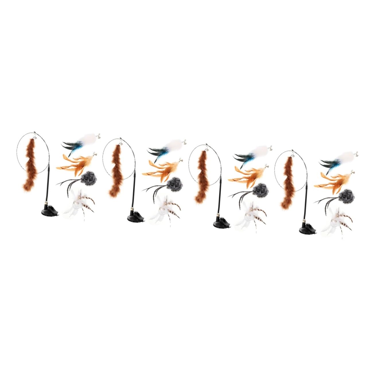 DOITOOL 24piezas Varita Teaser De para Gatos Interactivo De Ventosa Juguete para Aliviar Estrés y Fomentar Ejercicio Mascotas