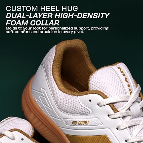 Image of Nivia Mid Court Badminton Shoes for Men, Flexipro Sole Technology & Dual-Layer Foam Cushioning, Designed for Badminton, Volleyball, Squash, Table Tennis, Pickleball