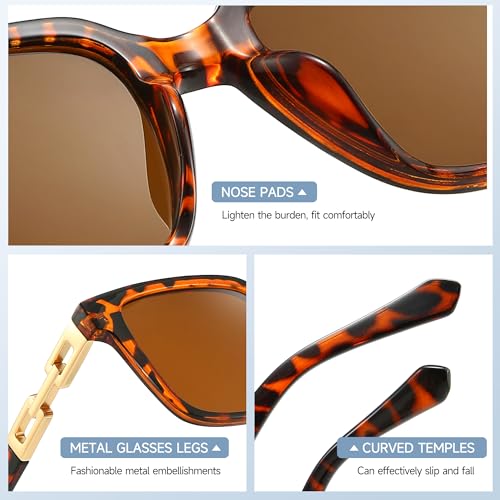 2024 Trendy Square Sunglasses Womens Mens, Glasses with Gold Chain Type Trim UV400 Protection CL240014