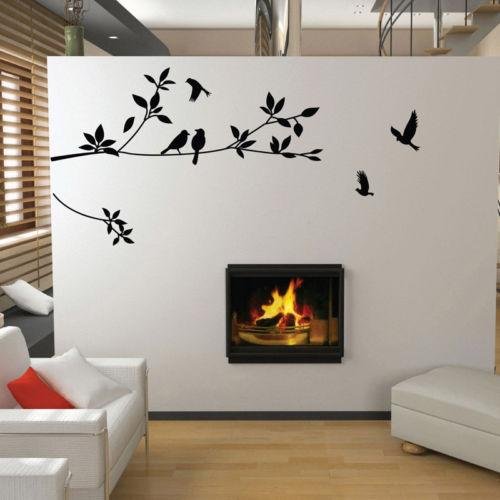 Asmi Collections PVC Wall Stickers Black Tree Branches and Birds (B01KHU6IU8) Amazon Price History, Amazon Price Tracker