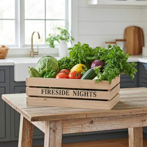 Custom Personalized Cedar Wood Crate Bin – Handmade Wooden Storage Box for Organizing Home, Business & Events