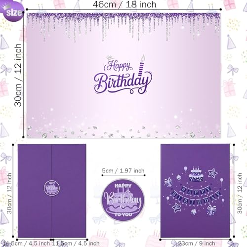 Image of Purple Birthday Decorations Purple Happy Birthday Guest Book to Sign Alternative Signature Guestbook Gifts Keepsake for Women Girls Creative Lavender Lilac Silver Memory Book Signing Card Board Party
