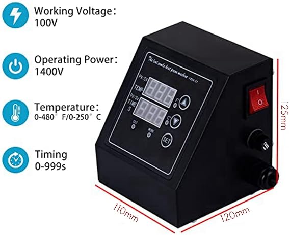 1 PCS Heat Control Box Replacement Digital Panel Accessory Machine 1400W Temperature Controller 110V US Plug