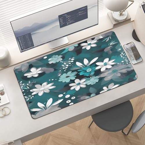 Desk Pad grande con base de goma y diseño floral miniatura 6