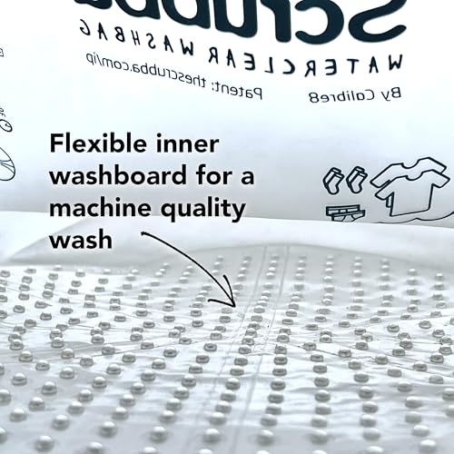 Scrubba WATERCLEAR Wash Bag Portable Washing Machine – Lightweight Manual Washer with New Wide Water Inlet for Easy Rinsing – Travel Essentials for Camping, Hotels, Laundry & Baby Clothes, Gift – 195g - Image 6