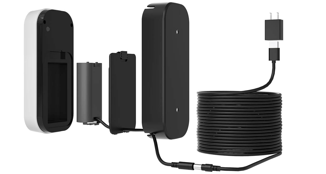 Kit adattatore di alimentazione per tastiera video myQ Garage - con batteria di backup da 6100 mAh, cavo di alimentazione impermeabile da 7,9 m