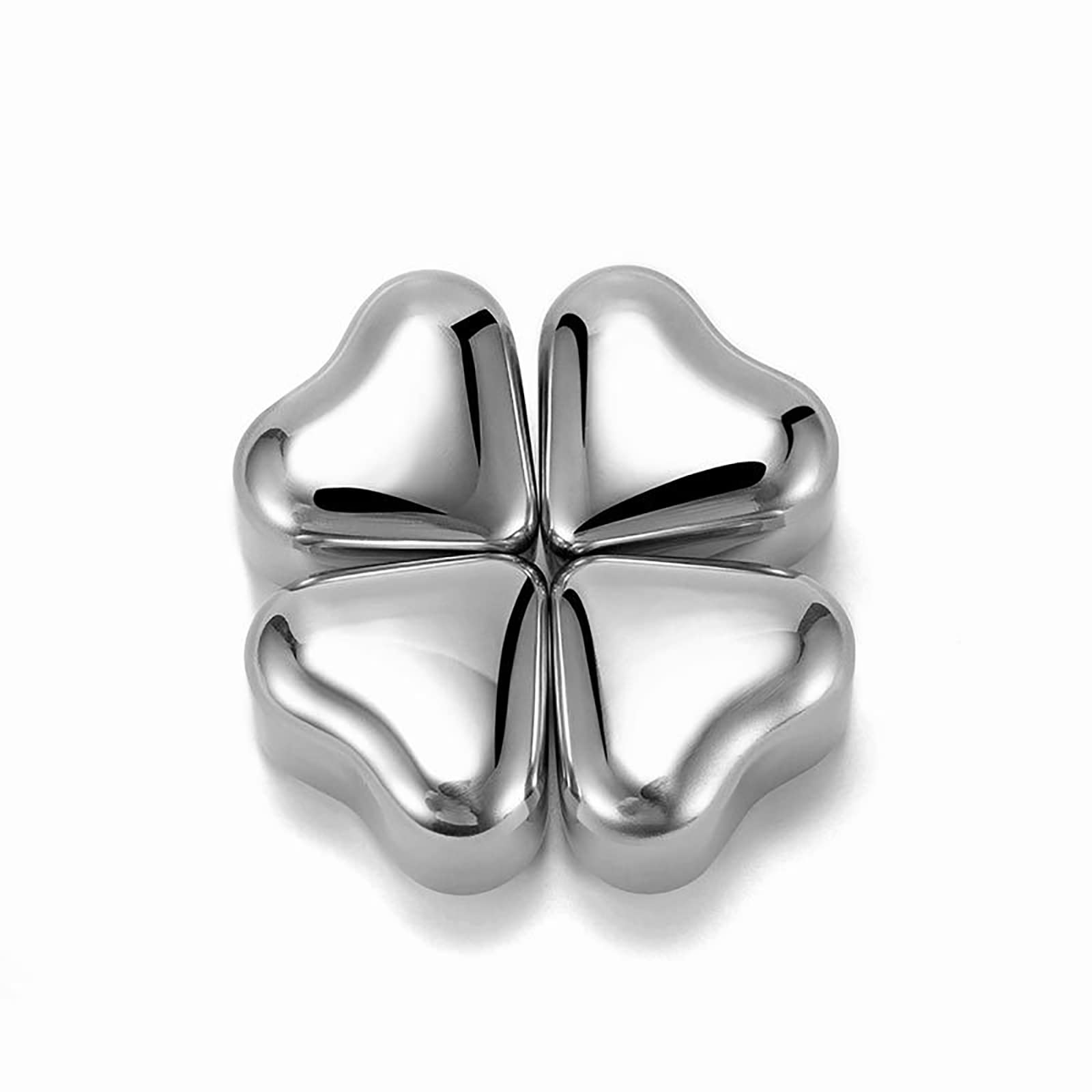 Cubetto di Ghiaccio in Metallo,Pietre per Whisky,Cubetti di Ghiaccio in Acciaio Inox​,4PCS con Clip Whisky Stones Cubetti di Ghiaccio Riutilizzabili Accessori per Bar per Whisky Vino