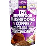 WIXAR Superfood Mushroom Coffee - Instant Coffee Powder, Ten Superfood Extracts with Lion's Mane, Turkey Tail, Reishi, Chaga, Shiitake, Ashwagandha, Rhodiola Rosea, Elderberry, 5oz Mushroom Supplement