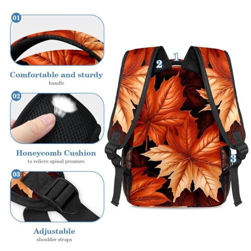 Cartable enfant ensemble avec motif feuilles d'érable pour école - 4