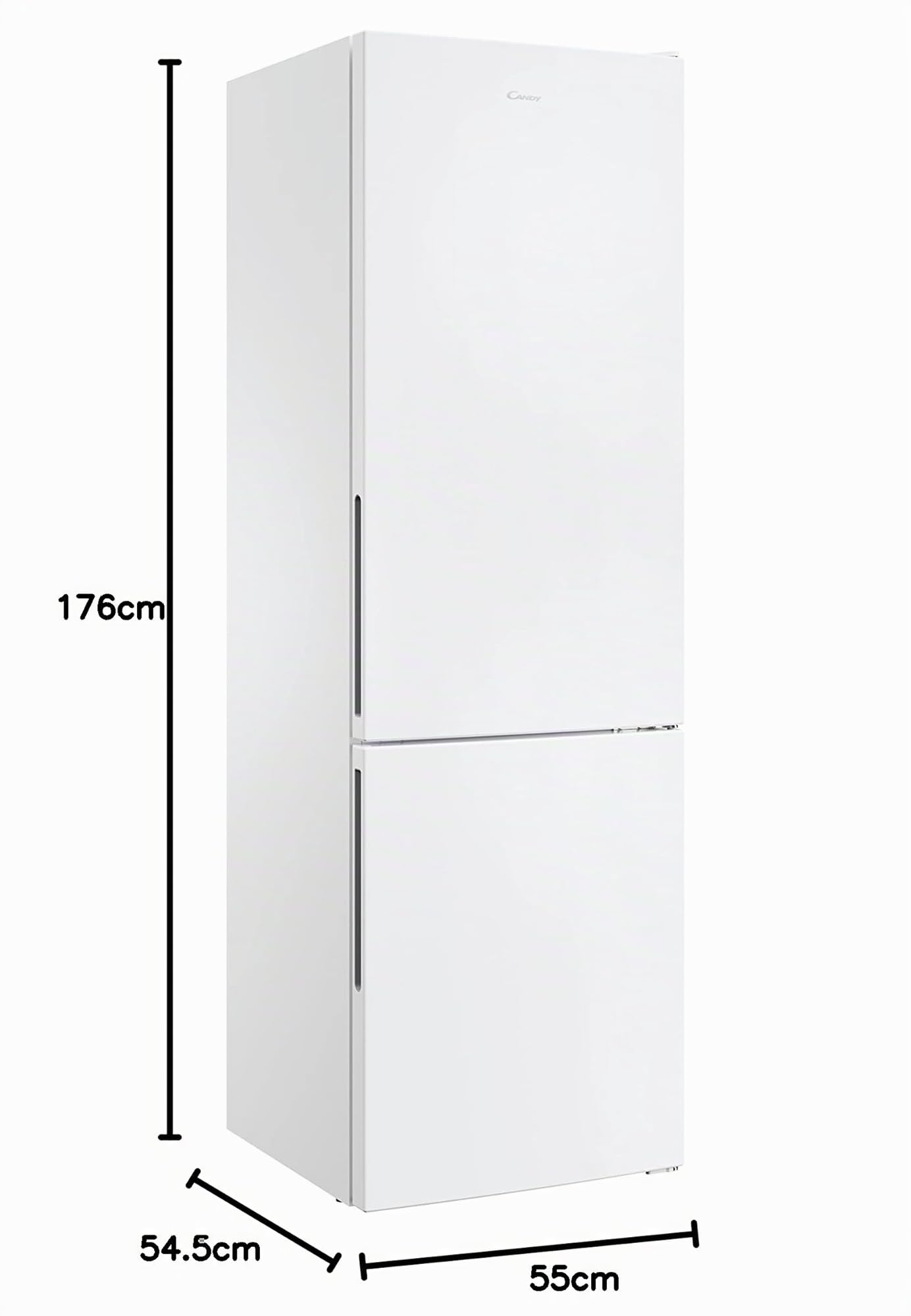 Candy CCT3L517EW Réfrigérateur combiné 177 cm 260 L 2 portes réversibles Low Frost LED 39 dB Blanc Classe E