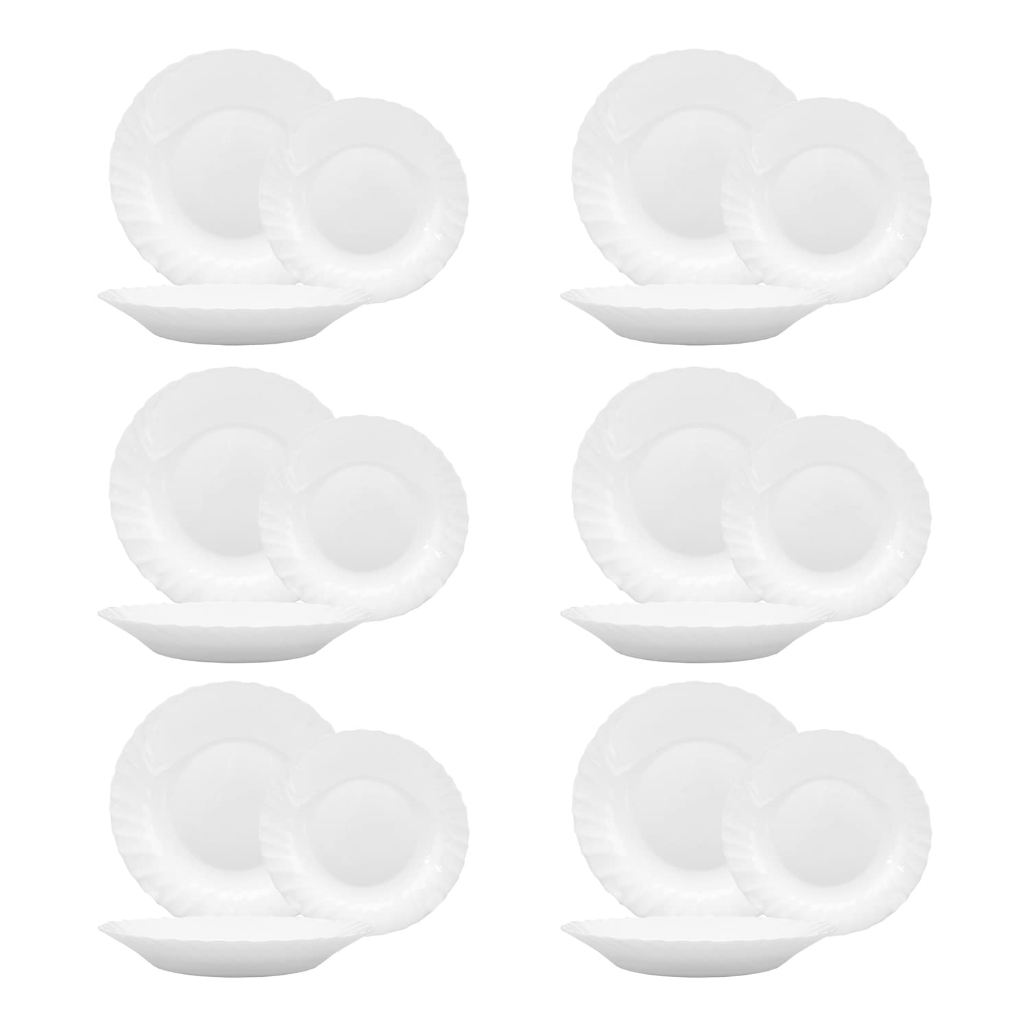 Bormioli Rocco White Rocco Bormioli First Table Service 18 Pieces, Opal,