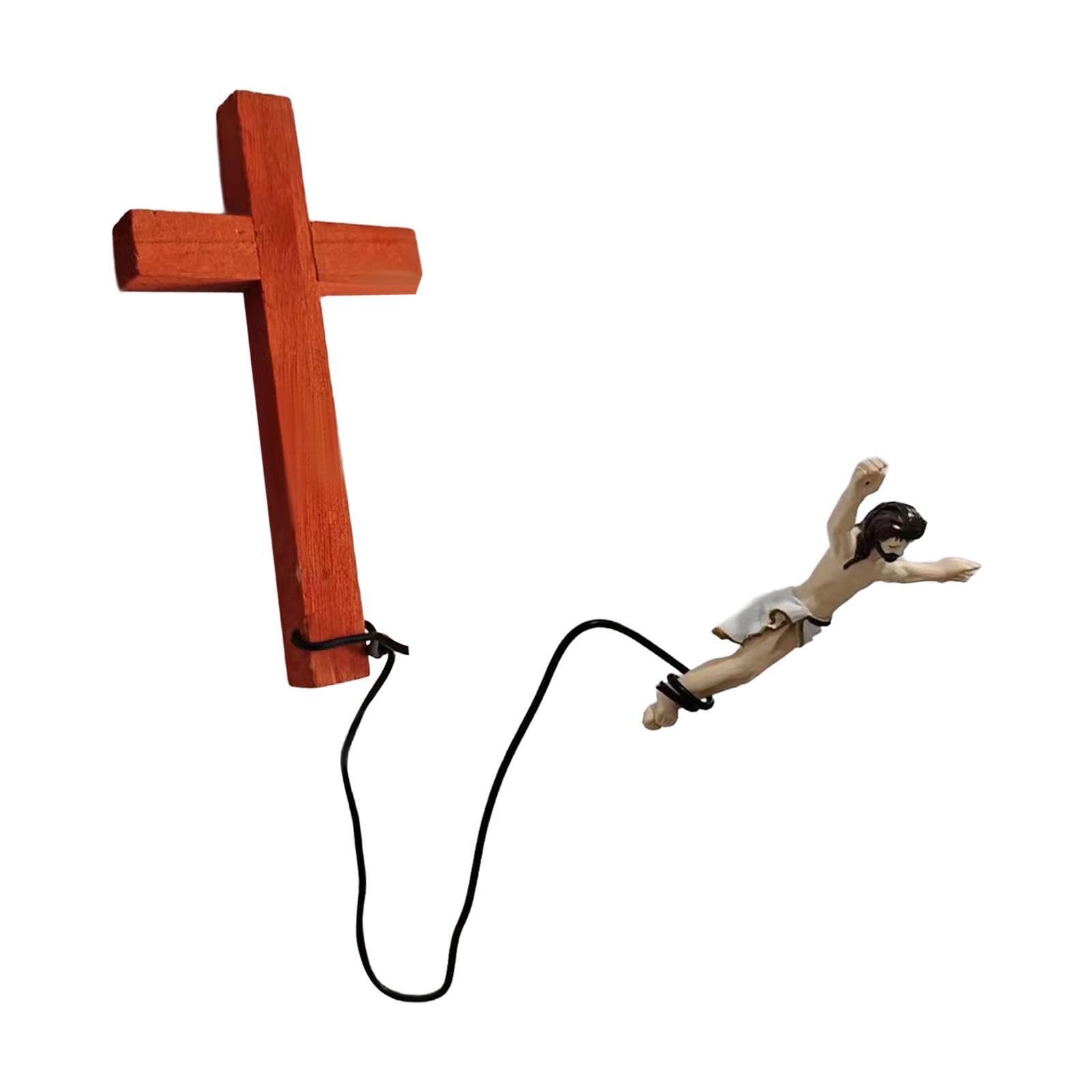 PUXZYAX Crucifix Wall Cross Holy Figurine Unique Wooden Cross Jesus Gift Decorative Home Office Decor Cross18cm/7.09inch Wooden Crucifix Wall Religious Statue