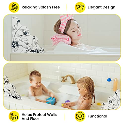 Splash Guard For Bathtub(Set Of 2) - Bathroom Water Barrier Shower Guard - Transparent Splash Guard For Bathtub - Bathtub Edge Guard - Acrylic Shower Bathtub Splash Guard - Shower Water Guard #TOP4