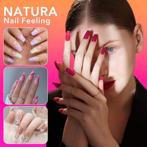 Medium Coffin Nail Tips - 500Pcs 12 Sizes, Medium Coffin Gel x Nail Tips Pre-building & Pre-etched Thicker Strength Acrylic Fake Nails Full Cover Extension Nail Manicure Salon Home DIY