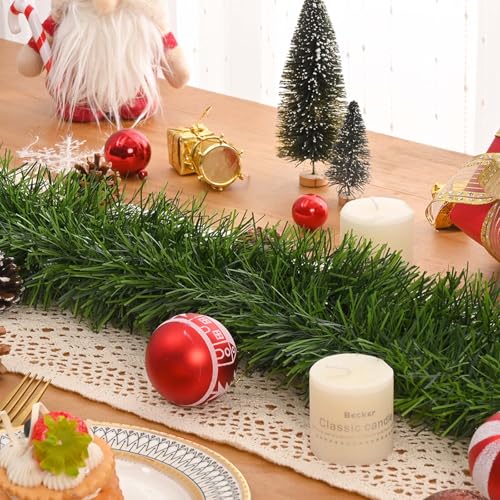 Christmas Decorations-2 Pack 50 FT Christmas Garland for Mantle, Artificial Pine Garland Christmas Tree Garland Decorations, Green Garland for Indoor Outdoor Home Christmas Decorations - Image 5