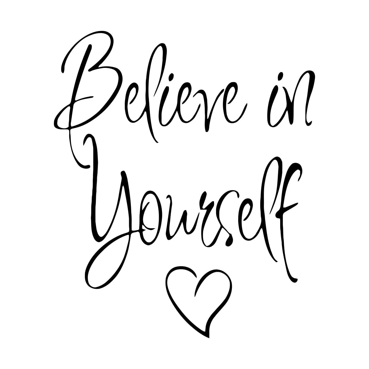 Lzhouting Wall Stickers 4123 Wall Stickers Inspirational Quotes Believe In Yourself Home Decor Office Classroom Vinyl Window Mirrow Wall Decals Large - 67X57cm