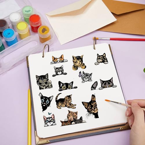 CRASPIRE 2Pcs Cat Clear Stamps Animal Rubber Stamps Vintage PVC Reusable Background Postmark Transparent Silicone Stamp Seals for Journaling Card Making DIY Scrapbooking Film Frame - Image 4