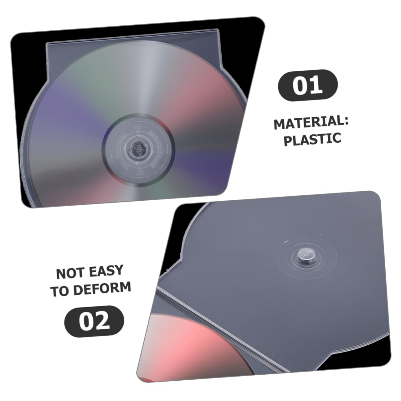 Zerodeko Custodie Trasparenti e Facile Identificazione Protezione Antipolvere in Plastica da 50 Pezzi per CD per Archiviazione di CD e Dvd