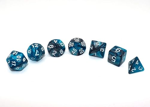 Miniatura 21 de DND - Juego de dados blanco perla para Dungeon and Dragons D&D Pathfinder MTG, juegos de rol, dados poliédricos RPG Blanco perla,Nebulosa negra