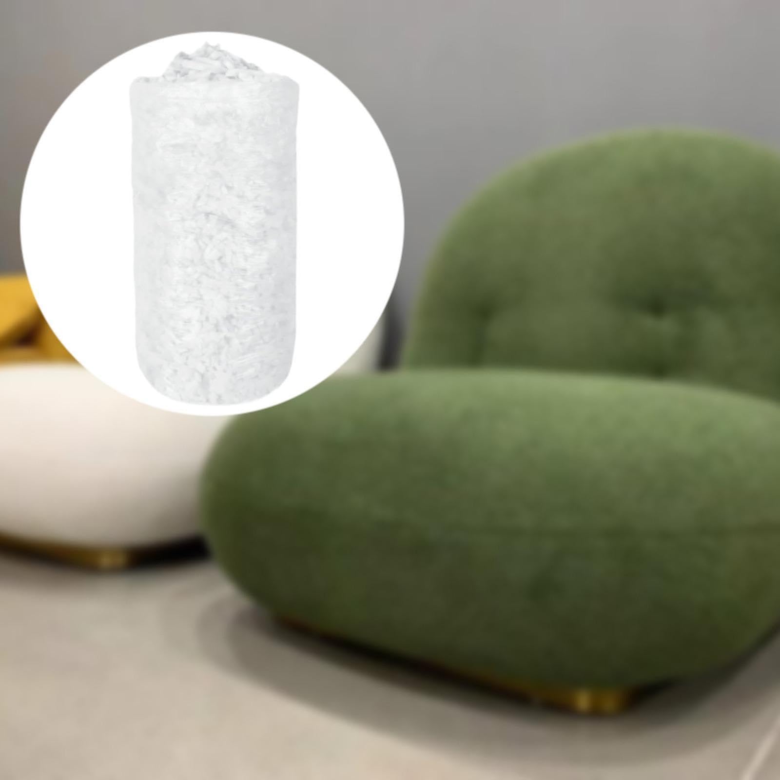 Imbottitura in memory foam di supporto, ricarica in memory foam triturato per vari cuscini, quantità generosa per esigenze artigianali, ricarica triturata per cuscini a, Bianco, 43x18x18cm