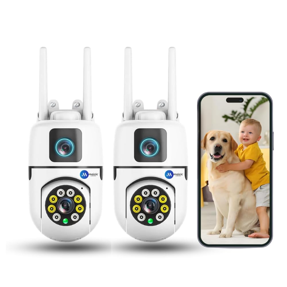 Maizic Smarthome Pack of 2 Dual Lens Mini Fox | 5+5MP WiFi CCTV Camera with PTZ & Fixed View, AI Motion Detection, Color Night Vision, Two-Way Audio, App Remote Access-picture-11