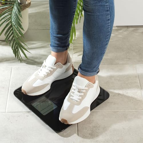 Salter 9049 BK3R Báscula de baño electrónica de gran capacidad, máx. 250 kg, pantalla digital de lectura fácil, lectura instantánea precisa, plataforma amplia, precisa, peso en kg, st y lb, negra - Imagen 6