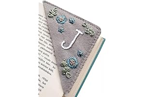 MOTEERLLU Personalized Hand Embroidered Corner Bookmark