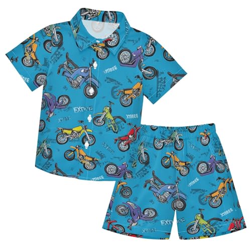 Image of Boccsty Red Strawberry Boy Summer Shorts Sets Hawaiian Toddler Boys T-Shirt & Pants 2 Pcs 3T-10T