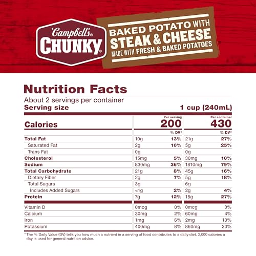 Image of Campbell's Chunky Baked Potato with Steak & Cheese Soup, 18.8 Oz (3 Pack)